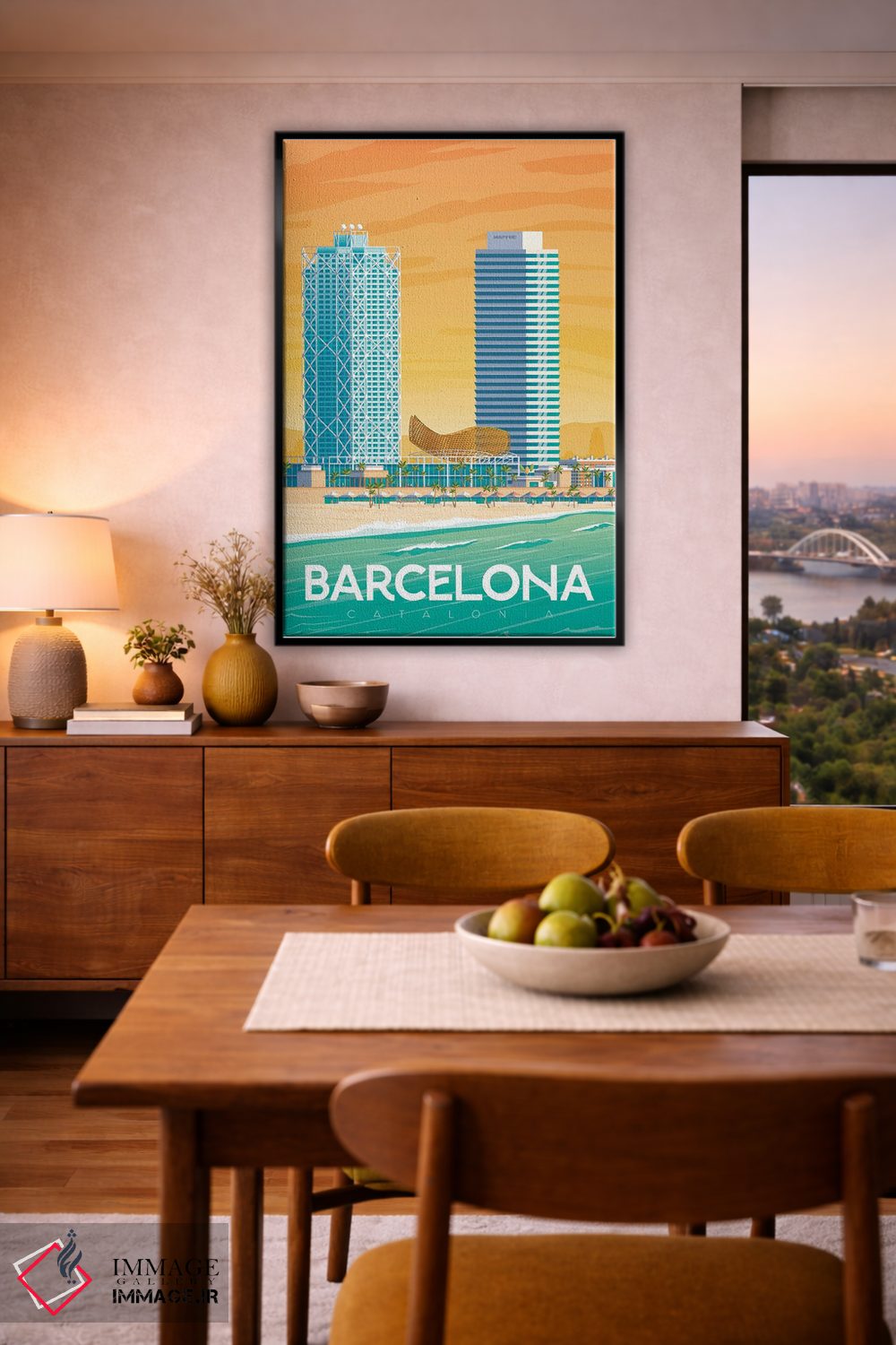 تابلو دکوراتیو تصویر سفر بارسلونا اسپانیا اثر اولا هوپ تراول پوسترز - D6B