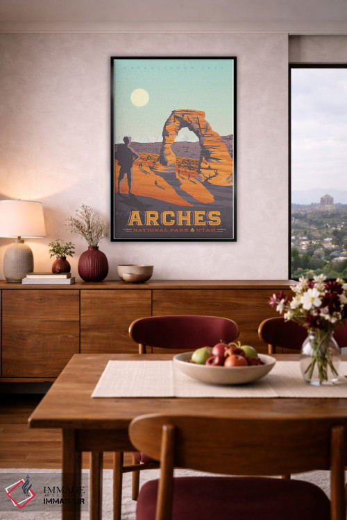 تابلو دکوراتیو تصویر سفر پارک ملی آرچز آمریکا اثر اولا هوپ تراول پوسترز - D4B