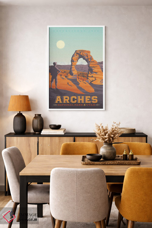 تابلو دکوراتیو تصویر سفر پارک ملی آرچز آمریکا اثر اولا هوپ تراول پوسترز - D5W