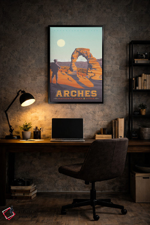 تابلو دکوراتیو تصویر سفر پارک ملی آرچز آمریکا اثر اولا هوپ تراول پوسترز - D6B