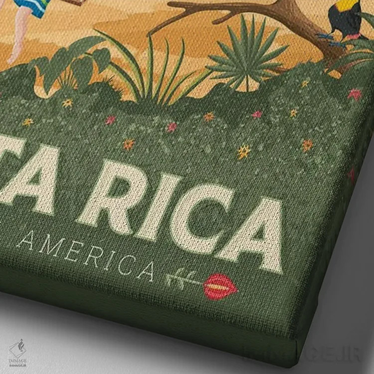 تابلو دکوراتیو تصویر سفر ساحل کاستاریکا اثر اولا هوپ تراول پوسترز - نمای نزدیک بافت بوم