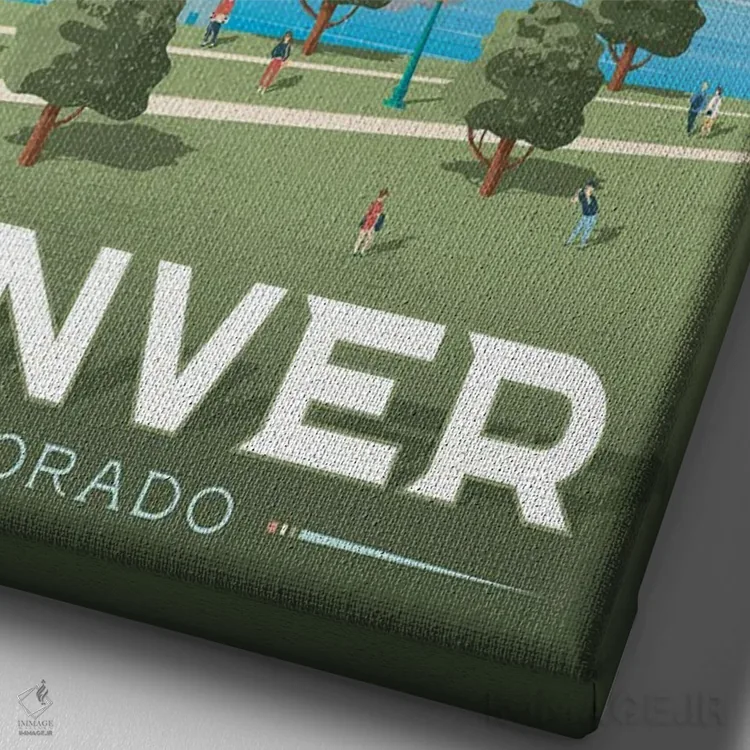 تابلو دکوراتیو تصویر سفر دنور کلرادو اثر اولا هوپ تراول پوسترز - نمای نزدیک بافت بوم