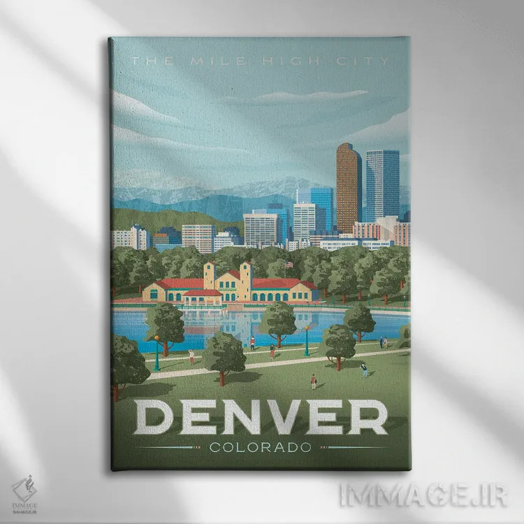 تابلو دکوراتیو تصویر سفر دنور کلرادو اثر اولا هوپ تراول پوسترز - نمای روبهرو روی دیوار