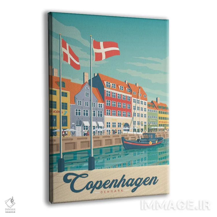 تابلو دکوراتیو تصویر سفر کپنهاگ دانمارک اثر اولا هوپ تراول پوسترز - نمای پرسپکتیو محصول