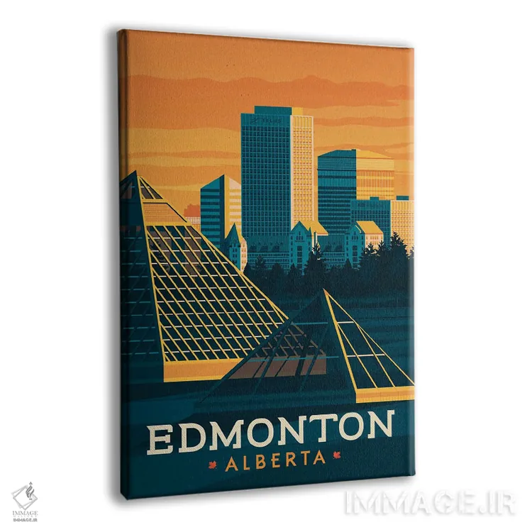تابلو دکوراتیو ادمونتون آلبرتا کانادا اثر اولا هوپ تراول پوسترز - نمای پرسپکتیو محصول