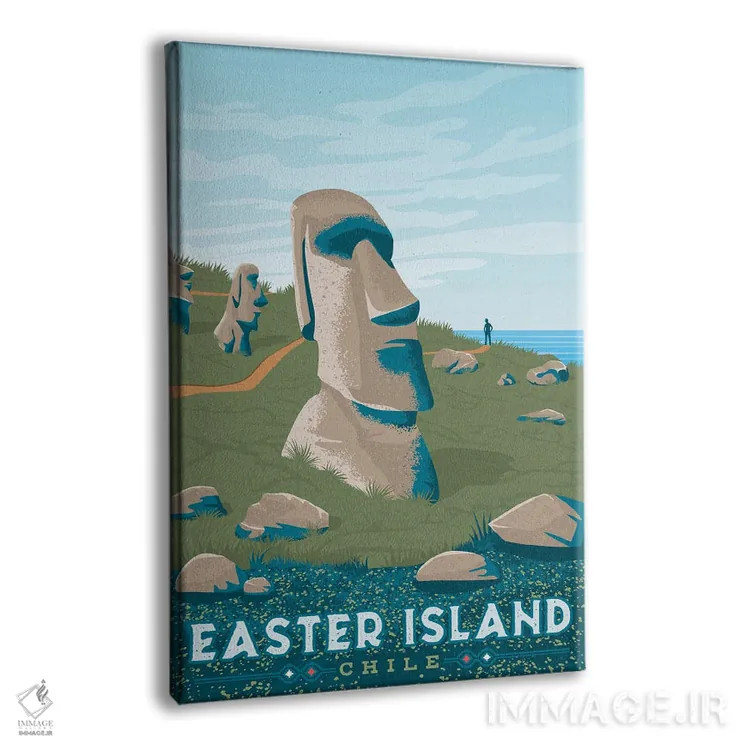 تابلو دکوراتیو جزیره ایستر شیلی اثر اولا هوپ تراول پوسترز - نمای پرسپکتیو محصول