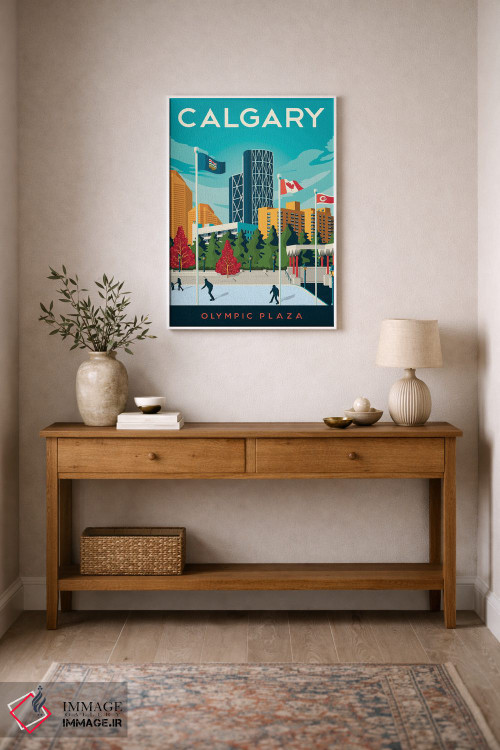 تابلو دکوراتیو تصویر سفر کلگری آلبرتا کانادا اثر اولا هوپ تراول پوسترز - D1W