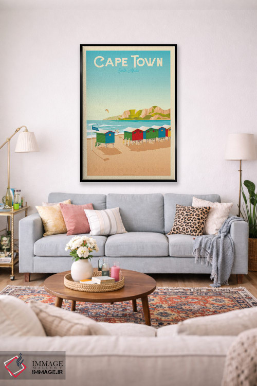 تابلو مدرن پوستر سفر کیپ تاون آفریقای جنوبی اثر اولا هوپ تراول پوسترز - D1B