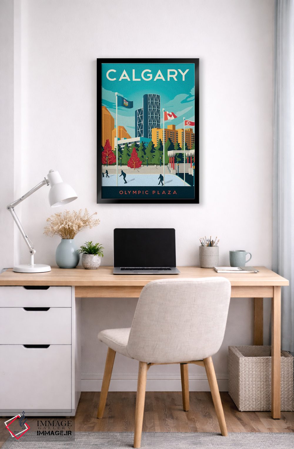 تابلو دکوراتیو تصویر سفر کلگری آلبرتا کانادا اثر اولا هوپ تراول پوسترز - D6B