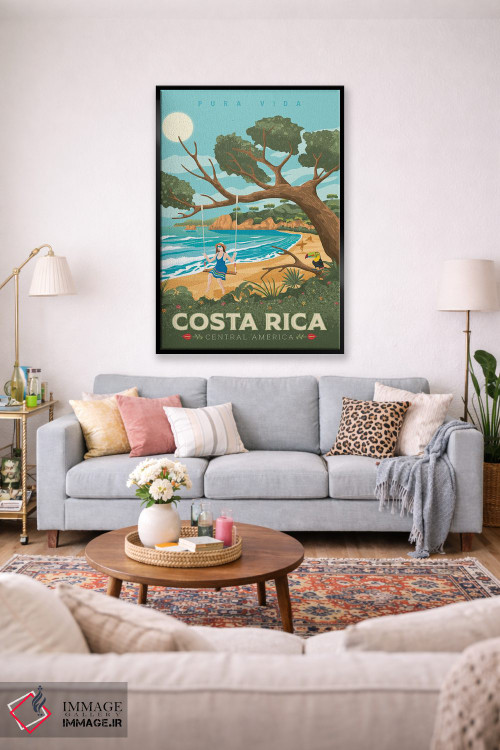 تابلو دکوراتیو تصویر سفر ساحل کاستاریکا اثر اولا هوپ تراول پوسترز - D1B