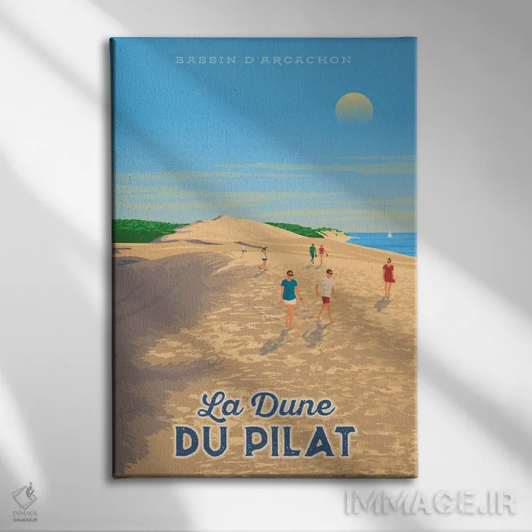 تابلو دکوراتیو تپه شنی دو پیلات فرانسه اثر اولا هوپ تراول پوسترز - نمای روبهرو روی دیوار