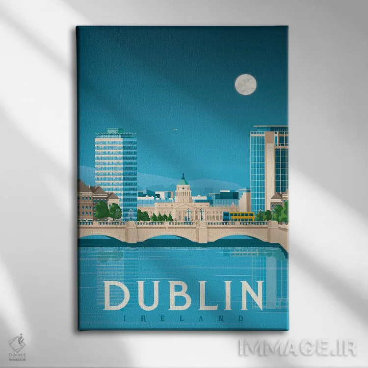 تابلو دکوراتیو دوبلین ایرلند اثر اولا هوپ تراول پوسترز - نمای روبهرو روی دیوار