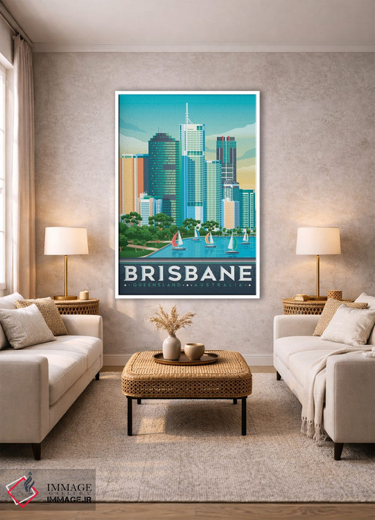 تابلو دکوراتیو تصویر سفر بریزبن استرالیا اثر اولا هوپ تراول پوسترز - D1W