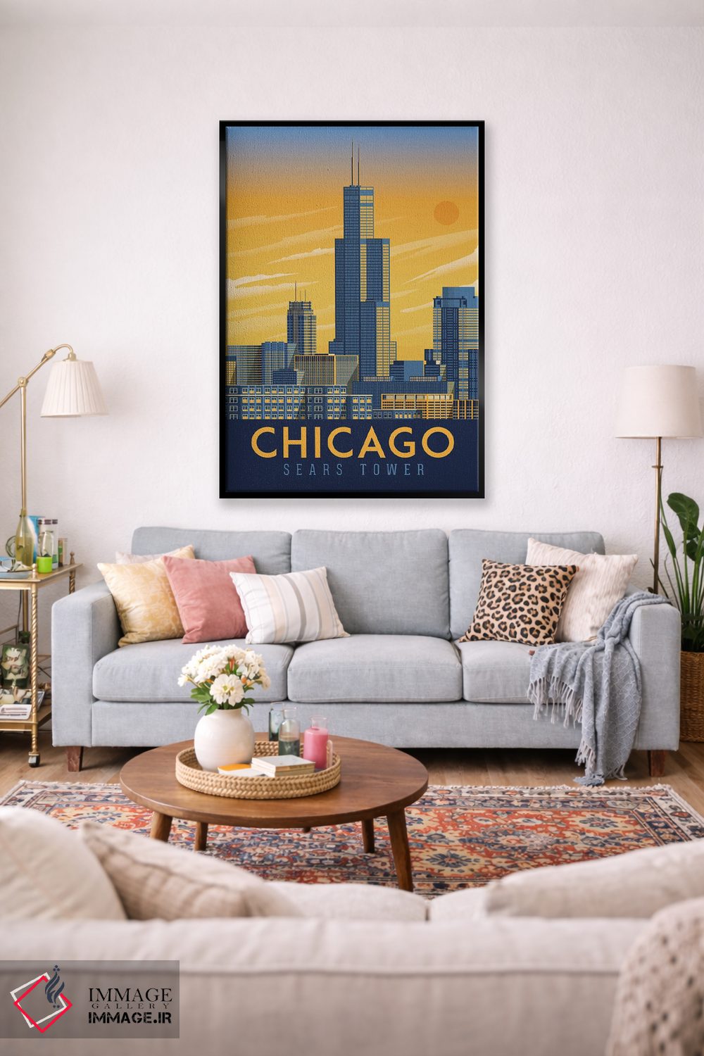 تابلو دکوراتیو تصویر سفر شیکاگو ایلینوی اثر اولا هوپ تراول پوسترز - D2B