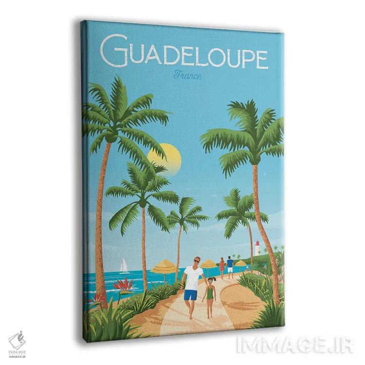 تابلو دکوراتیو جزیره گوادلوپ فرانسه اثر اولا هوپ تراول پوسترز - نمای پرسپکتیو محصول
