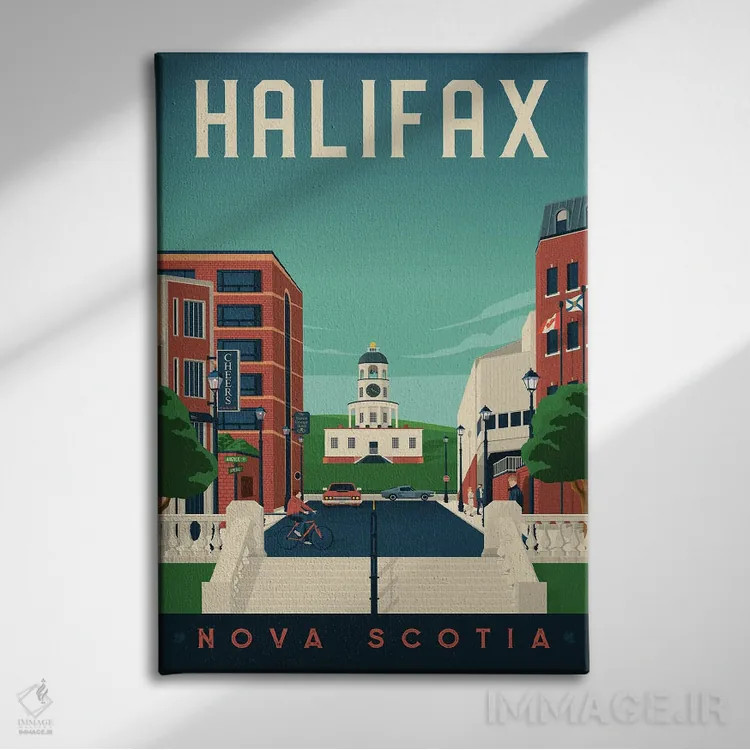 تابلو دکوراتیو هلیفاکس نوا اسکوشیا کانادا اثر اولا هوپ تراول پوسترز - نمای روبهرو روی دیوار