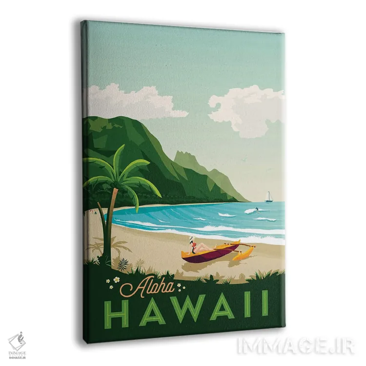 تابلو دکوراتیو جزیره هاوایی ایالات متحده اثر اولا هوپ تراول پوسترز - نمای پرسپکتیو محصول