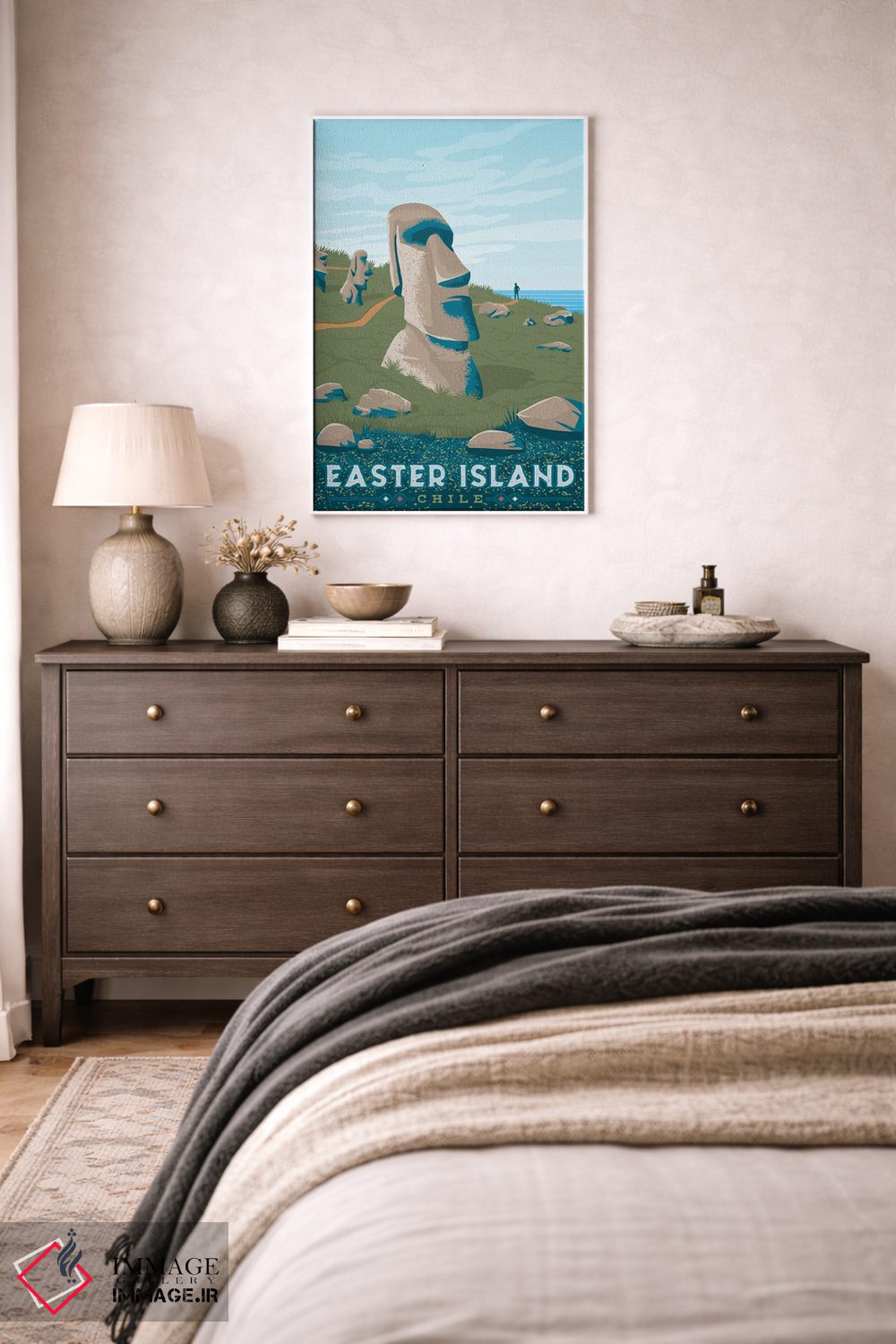 تابلو دکوراتیو جزیره ایستر شیلی اثر اولا هوپ تراول پوسترز - D2W