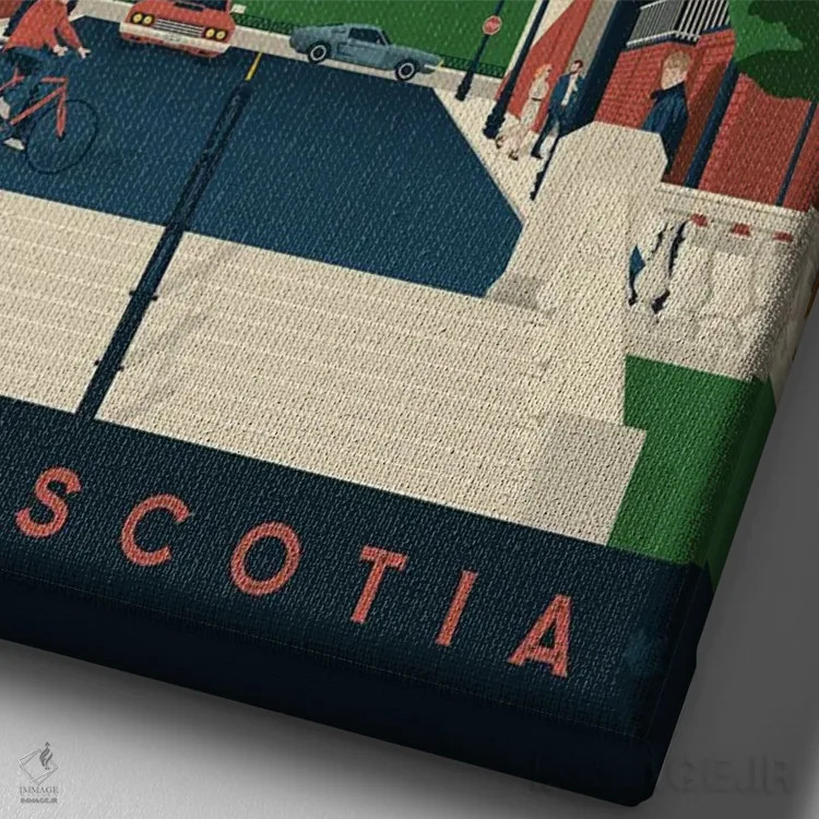 تابلو دکوراتیو هلیفاکس نوا اسکوشیا کانادا اثر اولا هوپ تراول پوسترز - نمای نزدیک بافت بوم