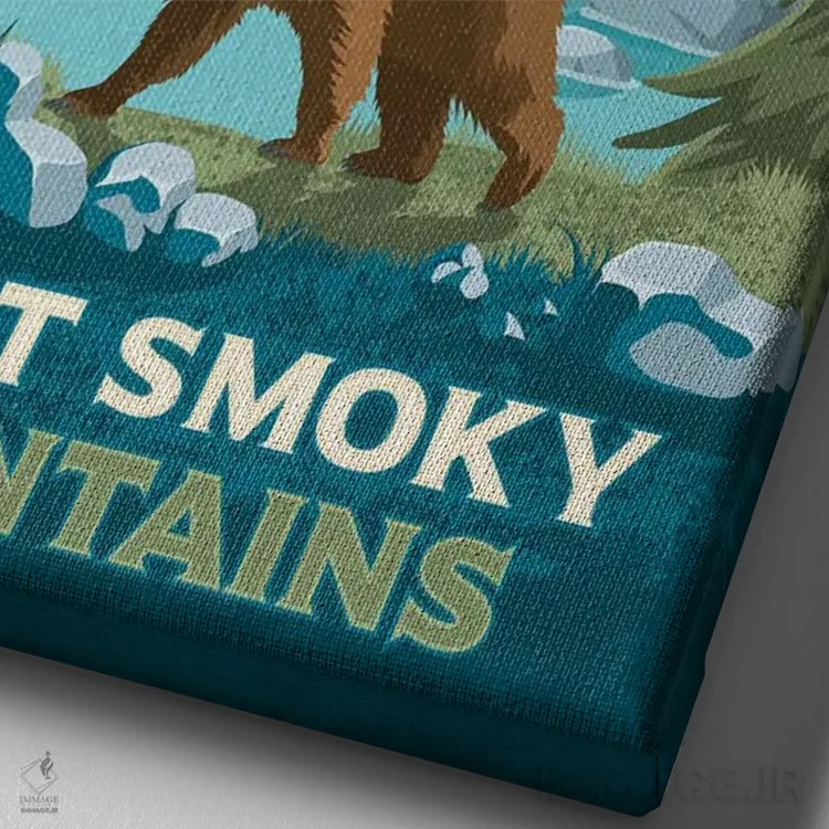 تابلو دکوراتیو پارک ملی کوه های بزرگ اسموکی اثر اولا هوپ تراول پوسترز - نمای نزدیک بافت بوم