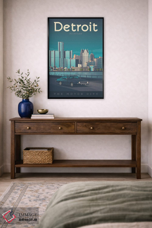 تابلو دکوراتیو تصویر سفر دیترویت میشیگان اثر اولا هوپ تراول پوسترز - D4B
