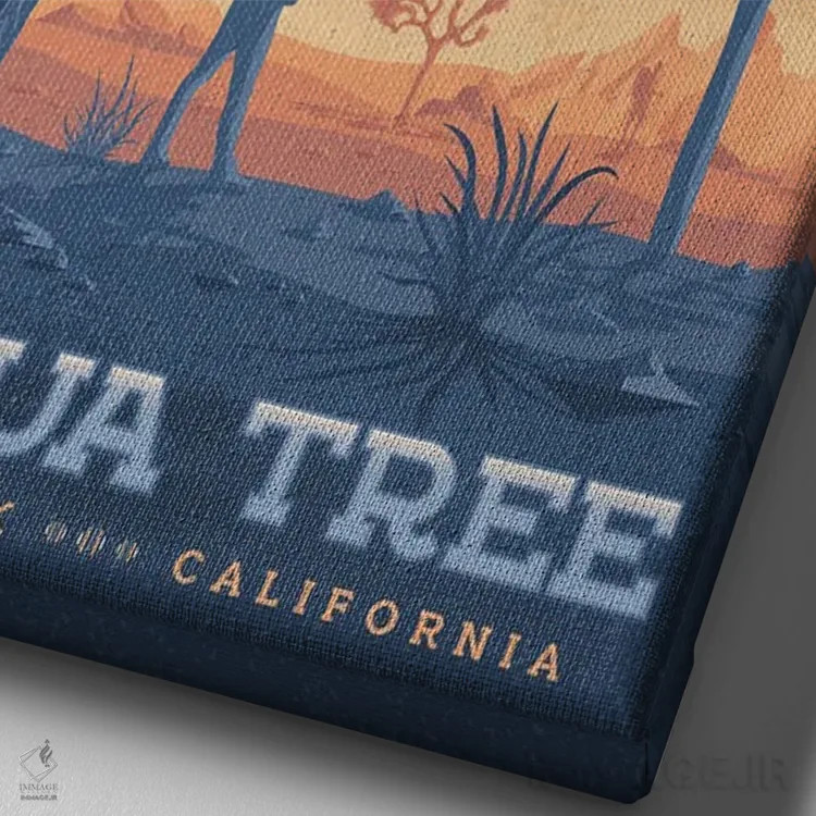 تابلو دکوراتیو پارک ملی جوشوا تری ایالات متحده اثر اولا هوپ تراول پوسترز - نمای نزدیک بافت بوم