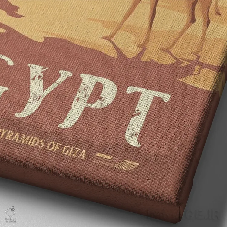 تابلو دکوراتیو مصر اهرام جیزه اثر اولا هوپ تراول پوسترز - نمای نزدیک بافت بوم