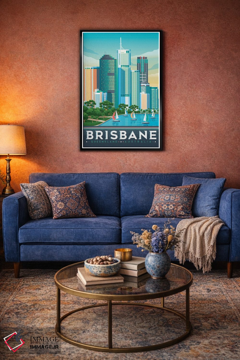 تابلو دکوراتیو تصویر سفر بریزبن استرالیا اثر اولا هوپ تراول پوسترز - D4B