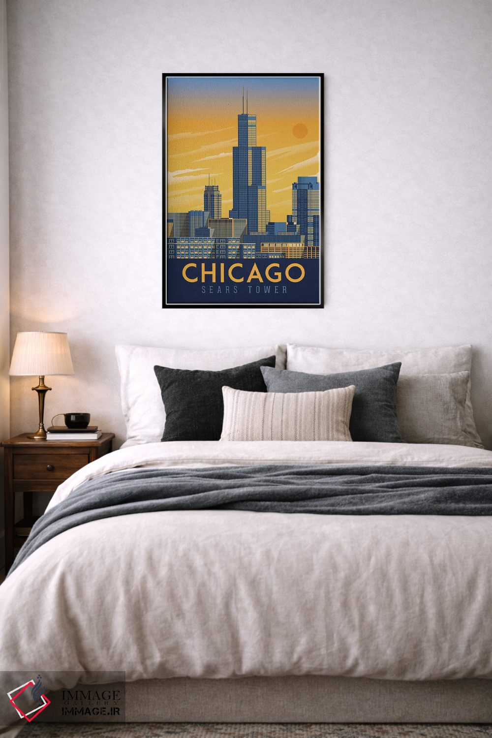 تابلو دکوراتیو تصویر سفر شیکاگو ایلینوی اثر اولا هوپ تراول پوسترز - D6B