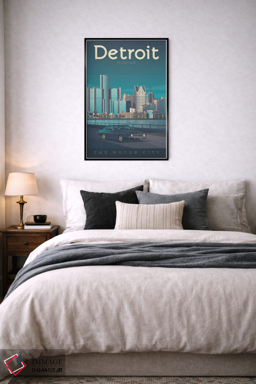 تابلو دکوراتیو تصویر سفر دیترویت میشیگان اثر اولا هوپ تراول پوسترز - D6B
