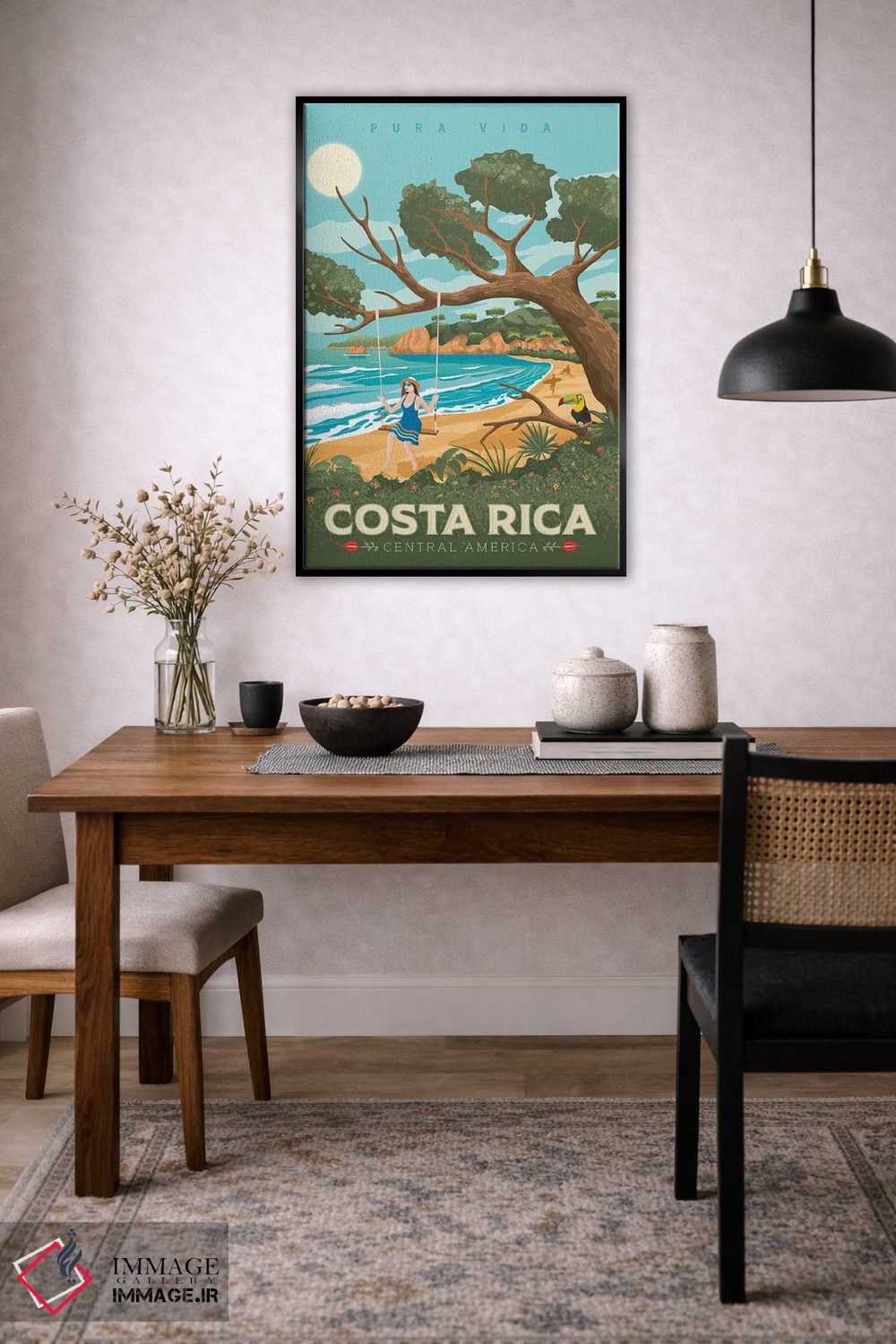 تابلو دکوراتیو تصویر سفر ساحل کاستاریکا اثر اولا هوپ تراول پوسترز - D6B