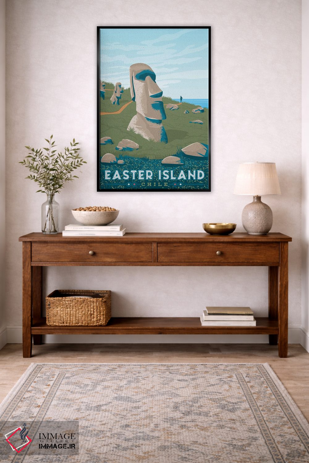 تابلو دکوراتیو جزیره ایستر شیلی اثر اولا هوپ تراول پوسترز - D5B