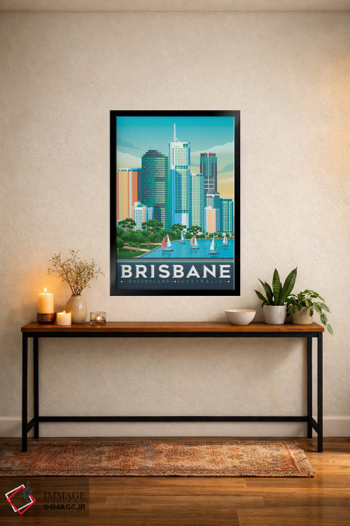 تابلو دکوراتیو تصویر سفر بریزبن استرالیا اثر اولا هوپ تراول پوسترز - D5B