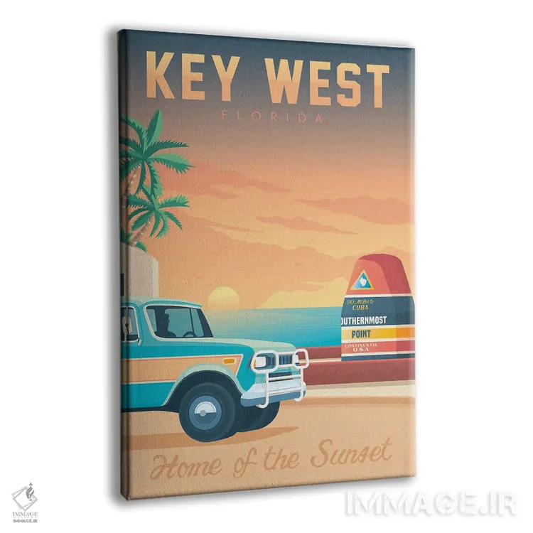 تابلو دکوراتیو کی وست جنوبی ترین شناور فلوریدا ایالات متحده اثر اولا هوپ تراول پوسترز - نمای پرسپکتیو محصول