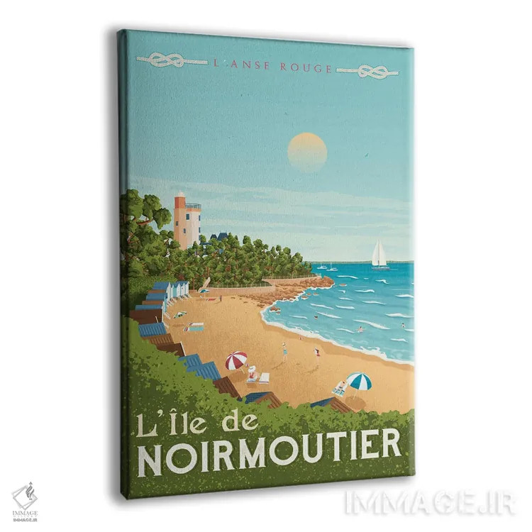 تابلو دکوراتیو جزیره نویرموتیه فرانسه اثر اولا هوپ تراول پوسترز - نمای پرسپکتیو محصول