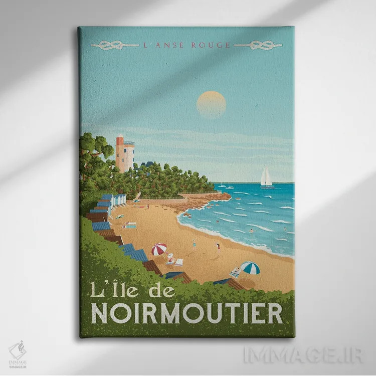تابلو دکوراتیو جزیره نویرموتیه فرانسه اثر اولا هوپ تراول پوسترز - نمای روبهرو روی دیوار
