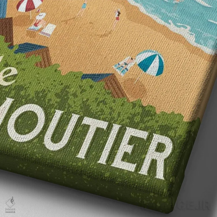 تابلو دکوراتیو جزیره نویرموتیه فرانسه اثر اولا هوپ تراول پوسترز - نمای نزدیک بافت بوم