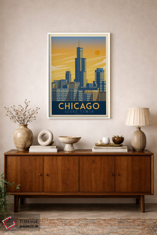تابلو مدرن شیکاگو ایلینوی اثر اولا هوپ تراول پوسترز - D1W