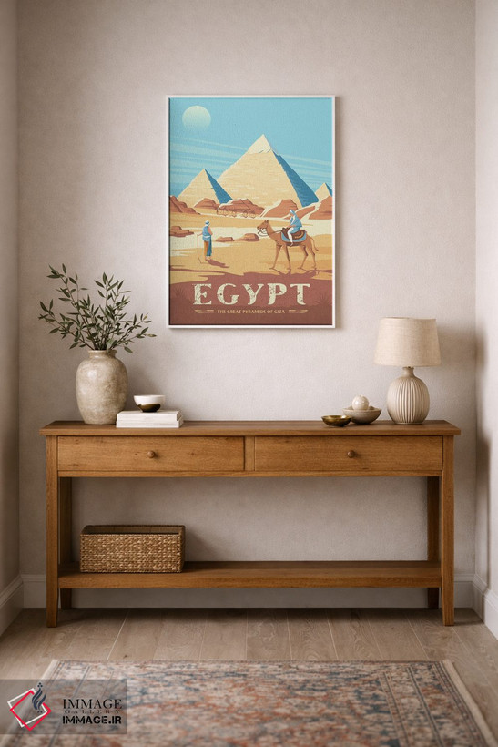 تابلو دکوراتیو مصر اهرام جیزه اثر اولا هوپ تراول پوسترز - D1W
