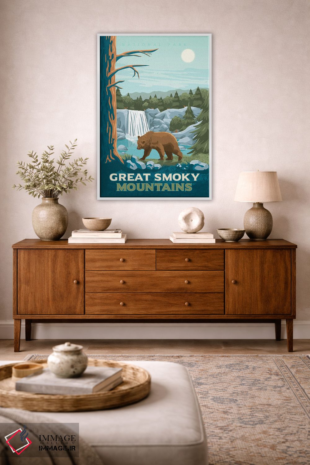 تابلو دکوراتیو پارک ملی کوه های بزرگ اسموکی اثر اولا هوپ تراول پوسترز - D2W