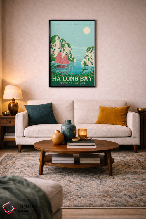 تابلو دکوراتیو خلیج هالونگ ویتنام اثر اولا هوپ تراول پوسترز - D3B