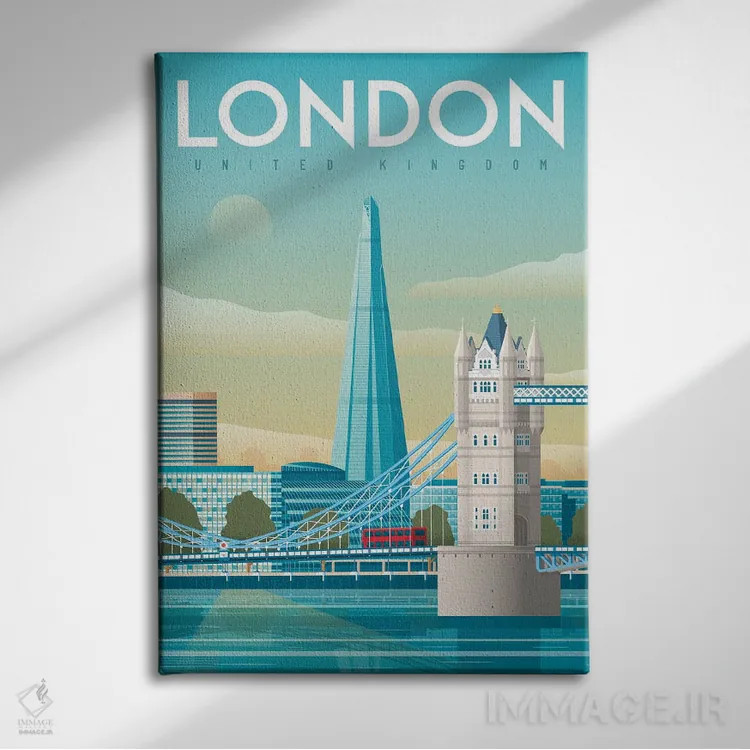 تابلو دکوراتیو لندن برج پل انگلستان اثر اولا هوپ تراول پوسترز - نمای روبهرو روی دیوار