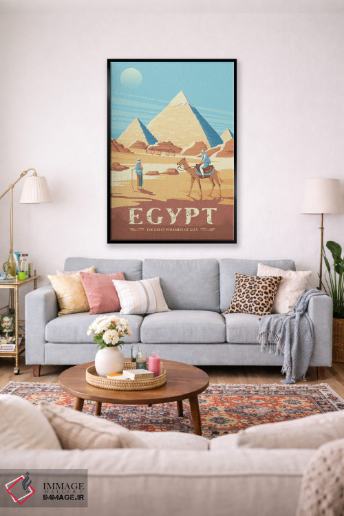 تابلو دکوراتیو مصر اهرام جیزه اثر اولا هوپ تراول پوسترز - D2B