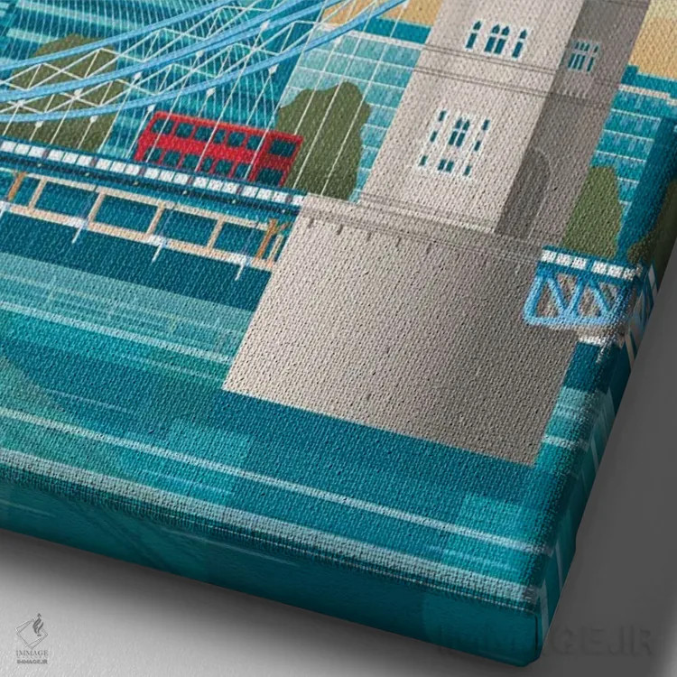 تابلو دکوراتیو لندن برج پل انگلستان اثر اولا هوپ تراول پوسترز - نمای نزدیک بافت بوم