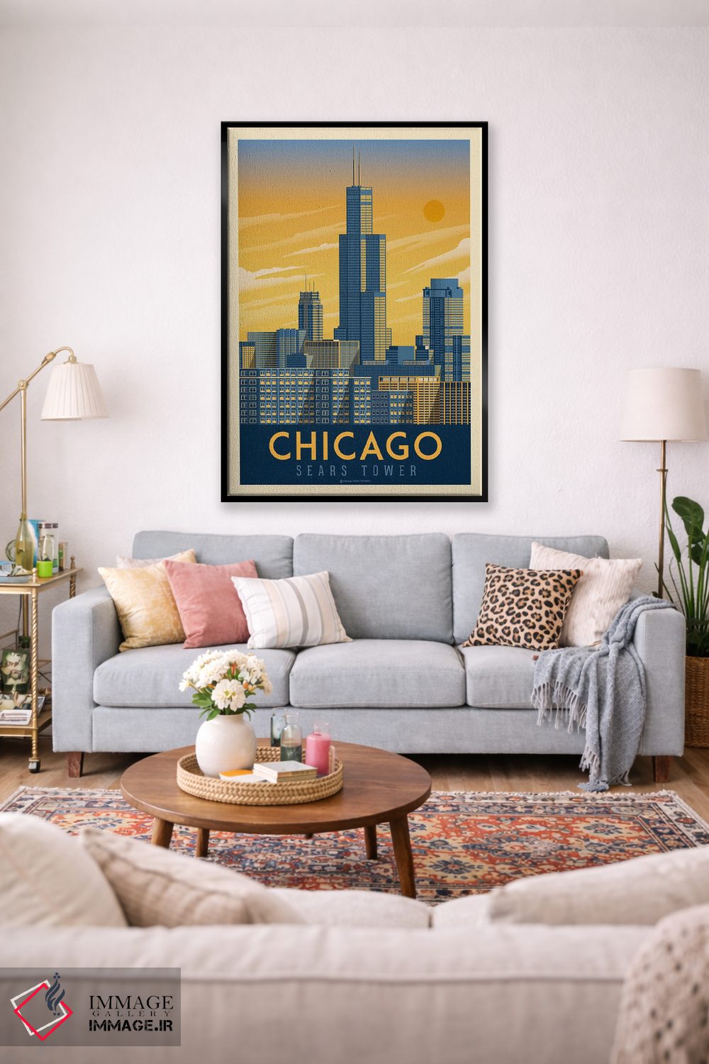 تابلو مدرن شیکاگو ایلینوی اثر اولا هوپ تراول پوسترز - D2B