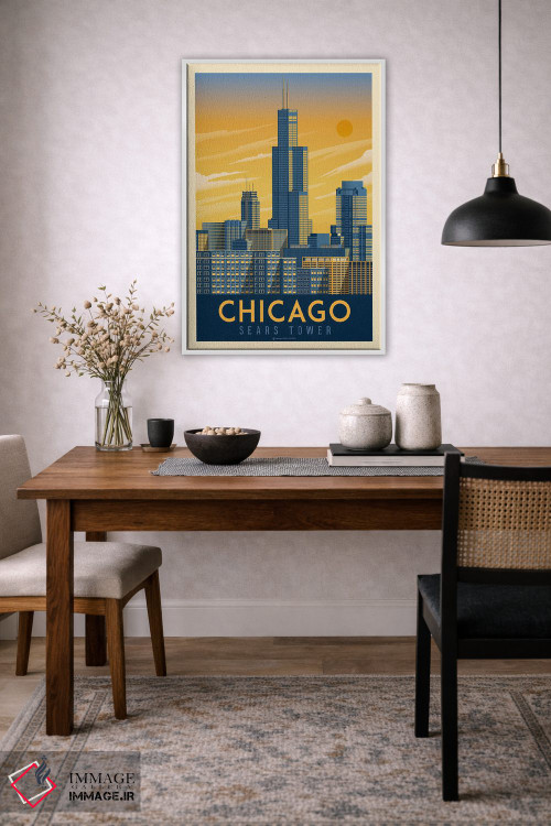 تابلو مدرن شیکاگو ایلینوی اثر اولا هوپ تراول پوسترز - D3W