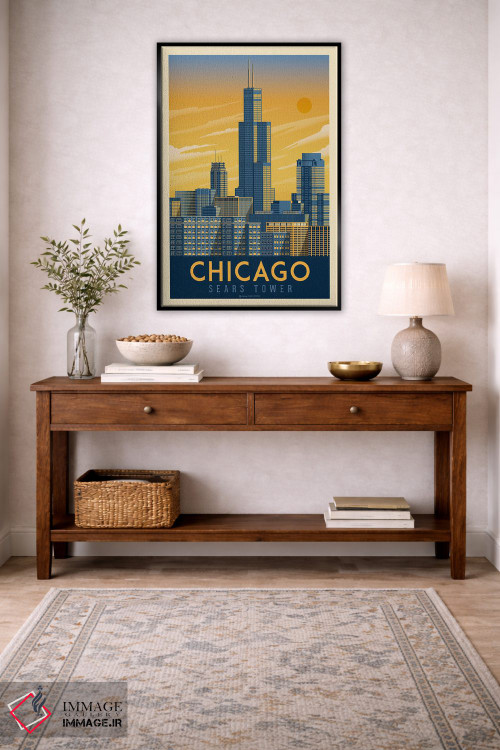 تابلو مدرن شیکاگو ایلینوی اثر اولا هوپ تراول پوسترز - D4B