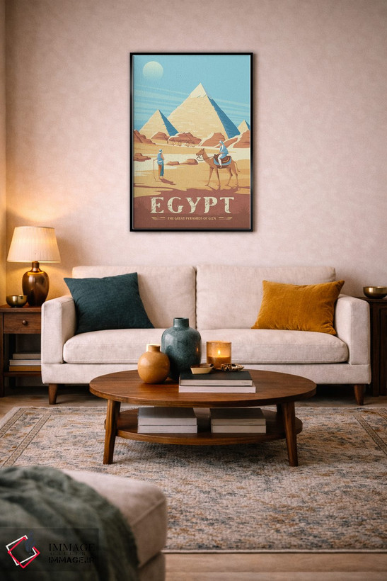 تابلو دکوراتیو مصر اهرام جیزه اثر اولا هوپ تراول پوسترز - D4B