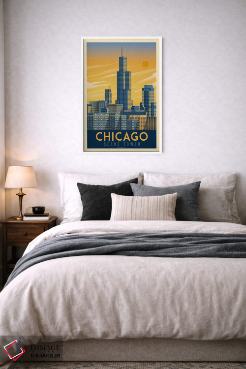 تابلو مدرن شیکاگو ایلینوی اثر اولا هوپ تراول پوسترز - D6W