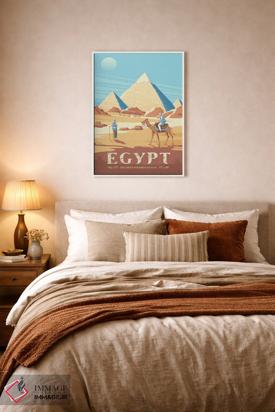 تابلو دکوراتیو مصر اهرام جیزه اثر اولا هوپ تراول پوسترز - D5W